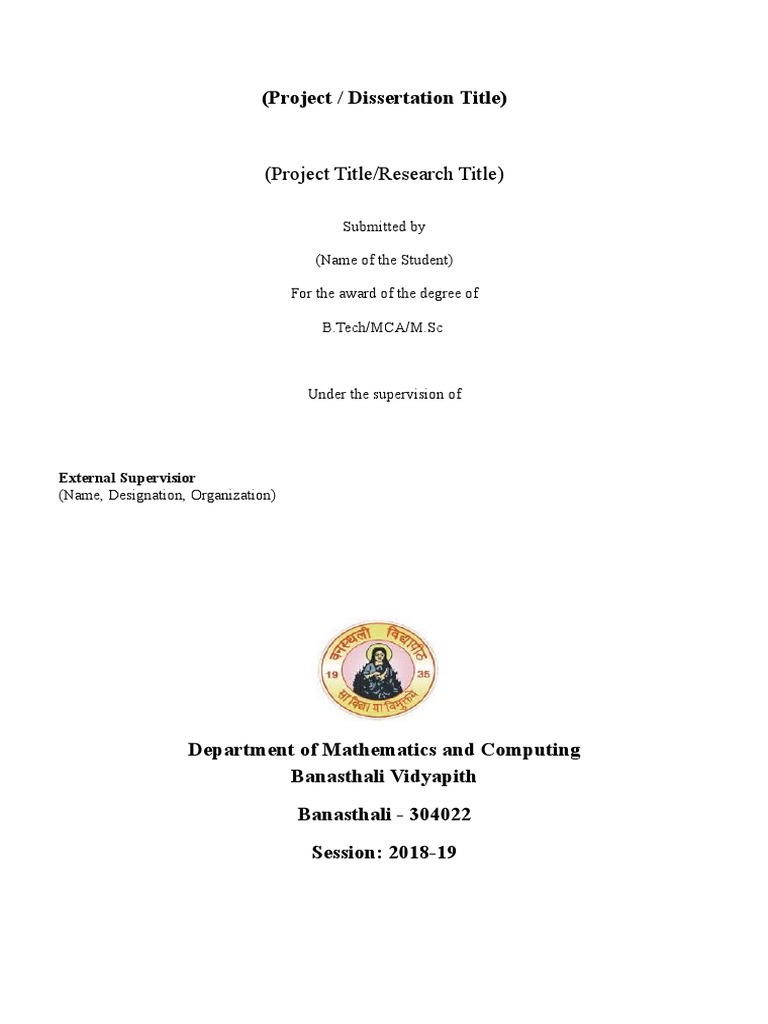 MCA Project Report Guidelines | PDF | Thesis | Areas Of Computer Science
