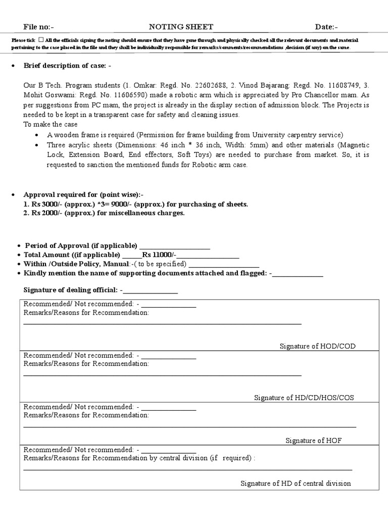 Government Note Sheet Format Guide | PDF | Government | Business