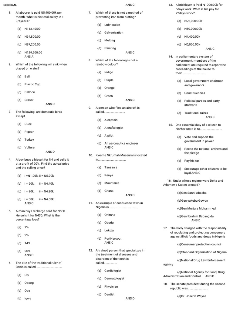 Aptitude Test Questions and Answers | PDF