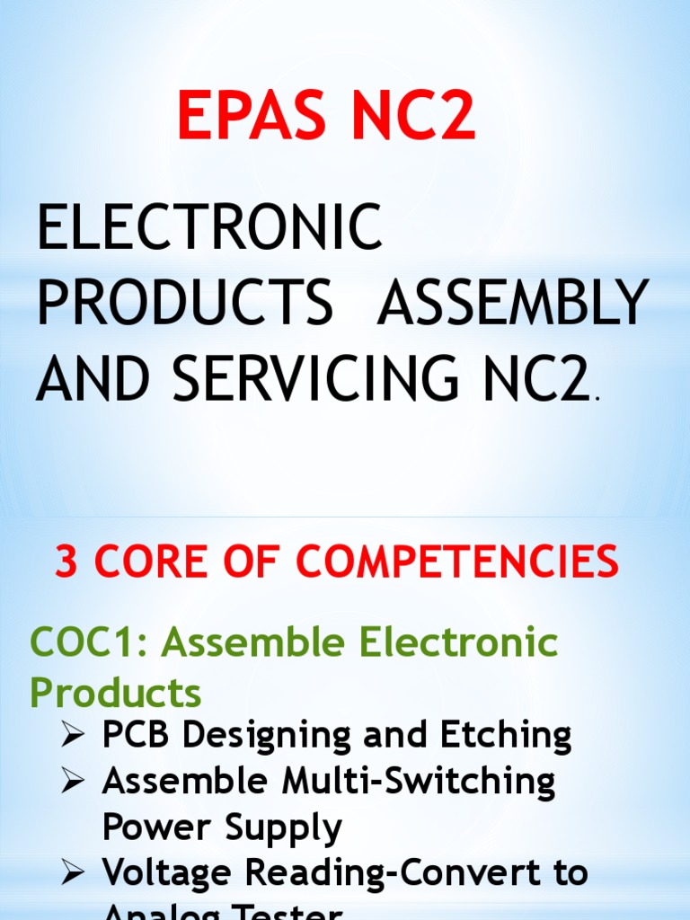 Epas Nc2 Electronic Products Assembly and Servicing Nc2 PDF