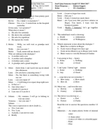 A. Pilihan Berganda: Soal Ujian Semester Ganjil T.P 2016/ 2017 Mata Pelajaran: Bahasa Inggris Kelas: IX (Sembilan)