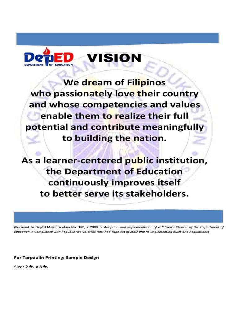 Vision: For Tarpaulin Printing: Sample Design | PDF