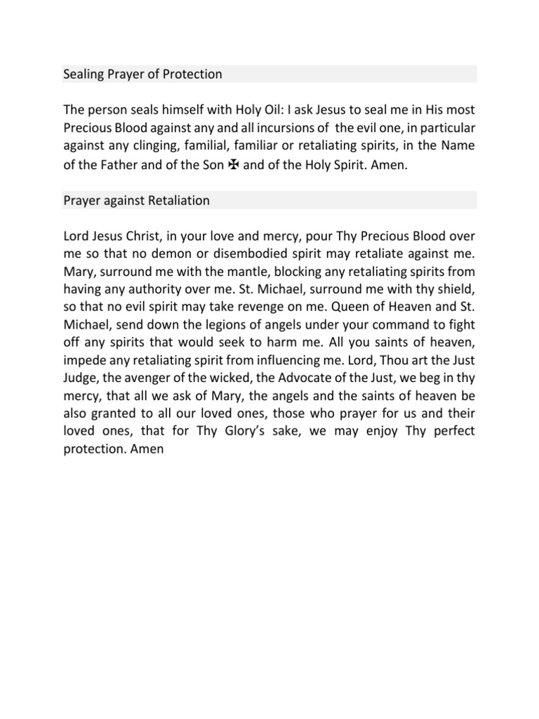 Sealing Prayer for Divine Protection | PDF | Religion & Spirituality