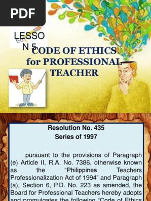 Code Of Ethics For Professional Pdf Teachers Employment