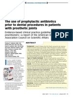 The Use of Prophylactic Antibiotics Prior To Dental Procedures in Patients With Prosthetic Joints