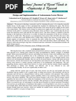 Design and Implementation of Autonomous Lawn Mower