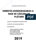 Sorbete Biodegradable A Base de Cascara de Platano