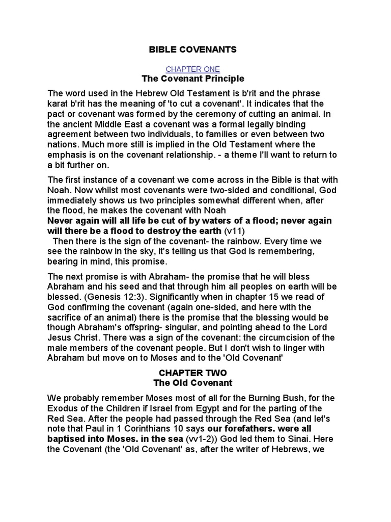 Bible Covenants | Download Free PDF | Covenant (Biblical) | Book Of Exodus