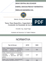 Peso Específico, Capacidad de Absorción y Contenido de Humedad de Los Agregados