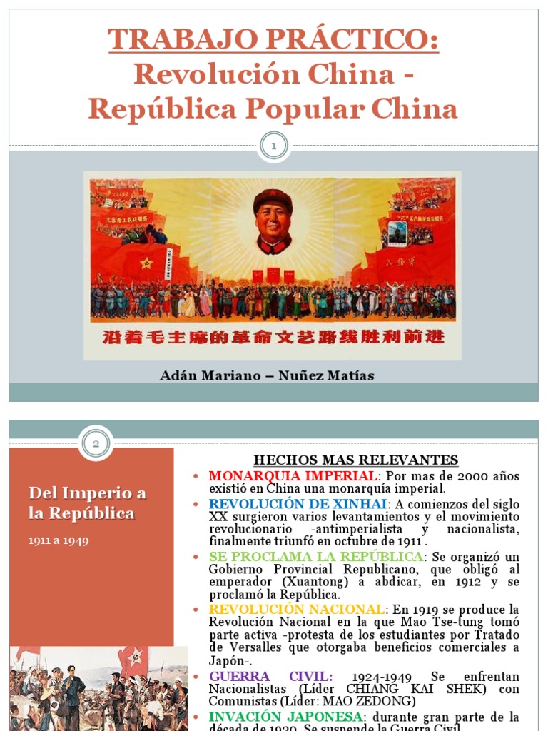 Revolución China: De Monarquía a Comunismo | PDF | Mao Zedong | Partido ...