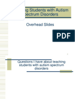 Teaching Students With Autism Spectrum Disorders: Overhead Slides