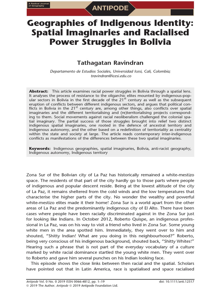 Indigenous Identity and Spatial Power in Bolivia | PDF | Bolivia ...