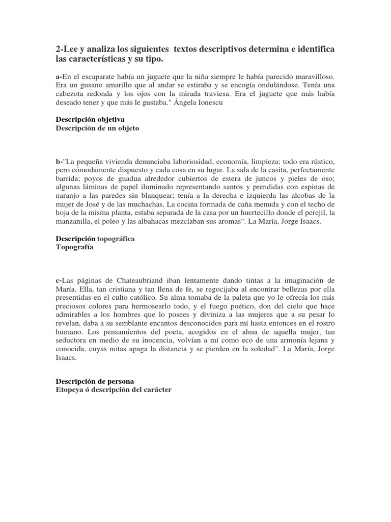 Ejemplos de Textos Descriptivos para Niños | PDF | Naturaleza