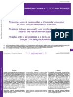 Relaciones Entre La Personalidad y El Bienestar Emocional en Niños. El Rol de La Regulación Emocional