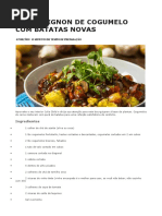 Bourguignon de Cogumelo Com Batatas Novas