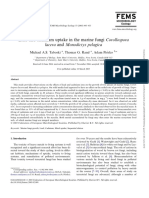 Lead and Cadmium Uptake in The Marine Fungi Corollospora Lacera and Monodictys Pelagica