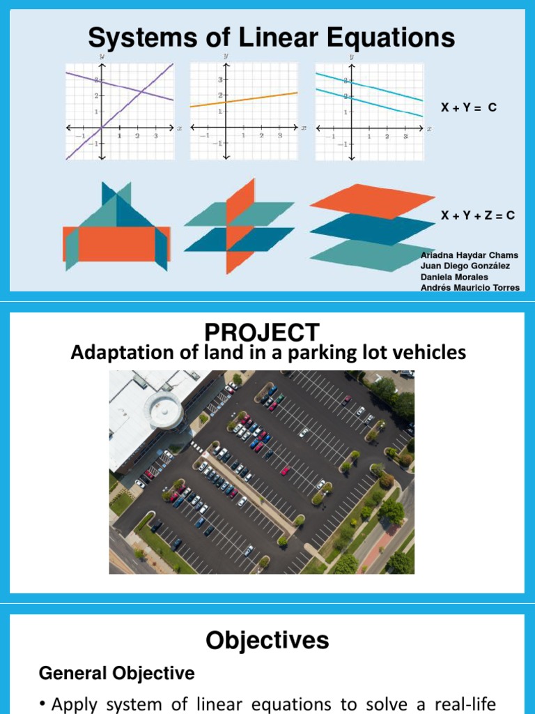Linear Equations in Parking Design | PDF | Equations | System Of Linear ...