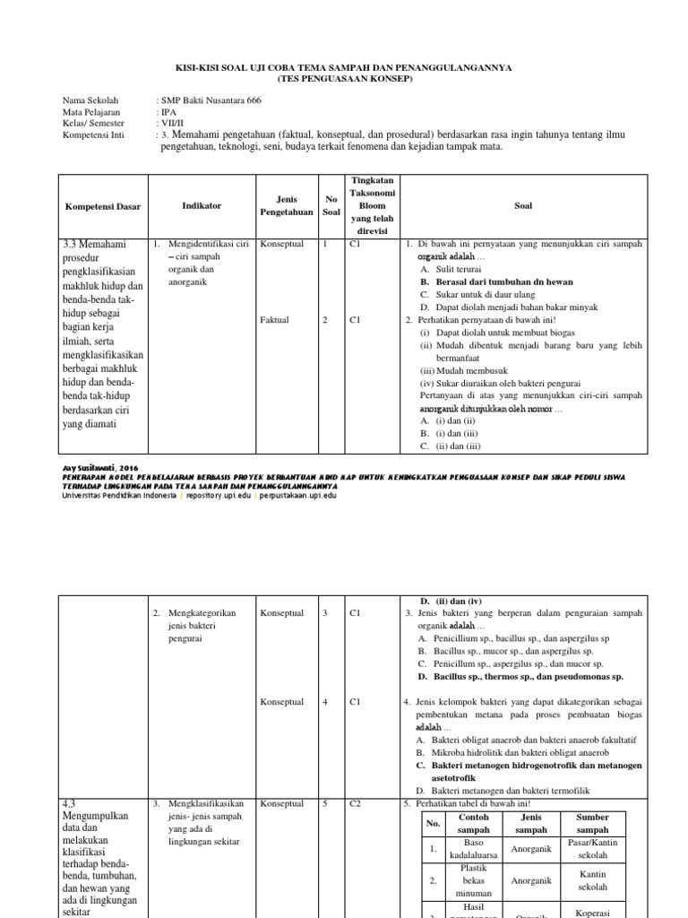 Contoh Soal Berbagai Pengetahuan Faktual Konseptual Prosedural