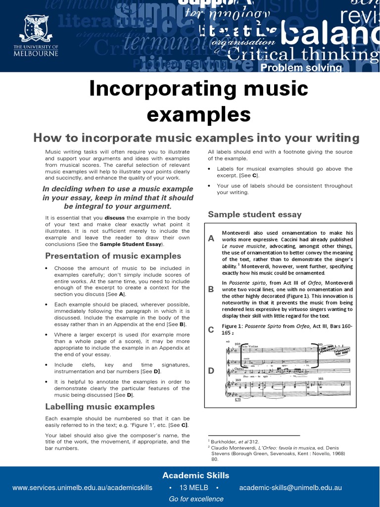 Incorporating Music Examples: How To Incorporate Music Examples Into ...