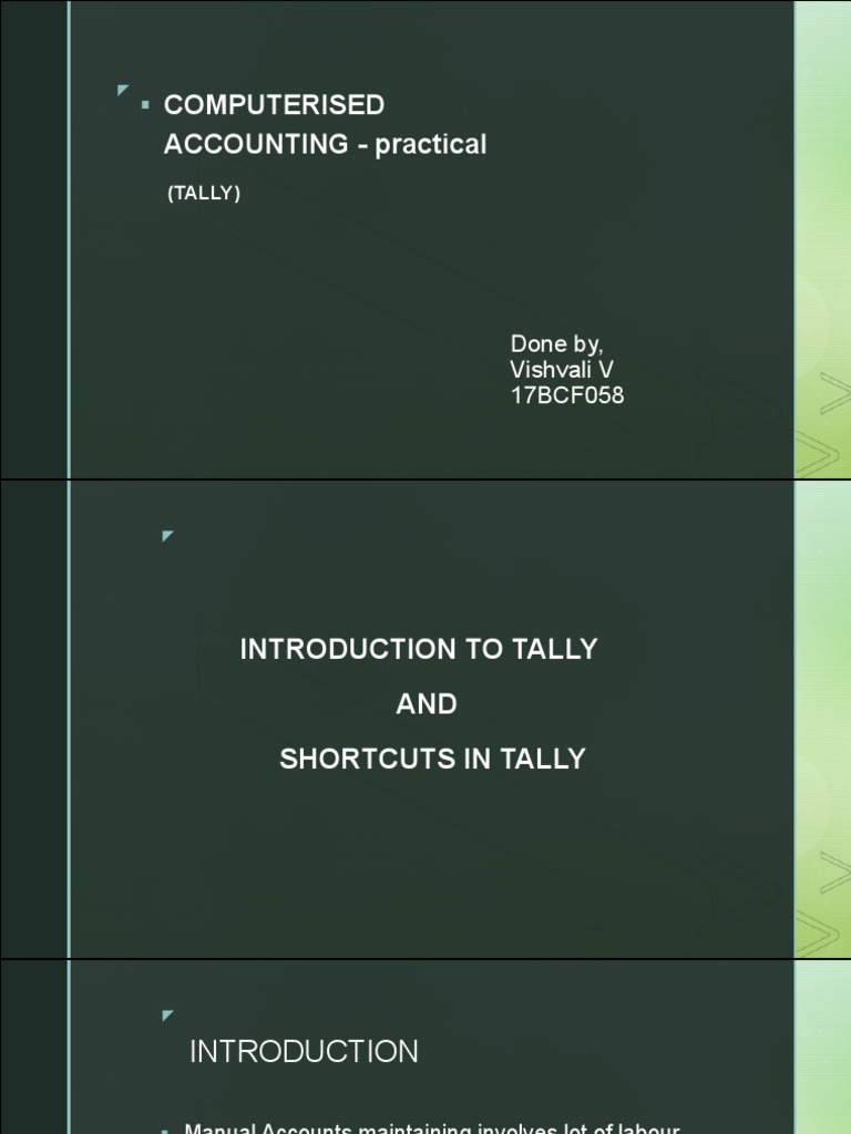 Introduction to Tally and Shortcuts | PDF