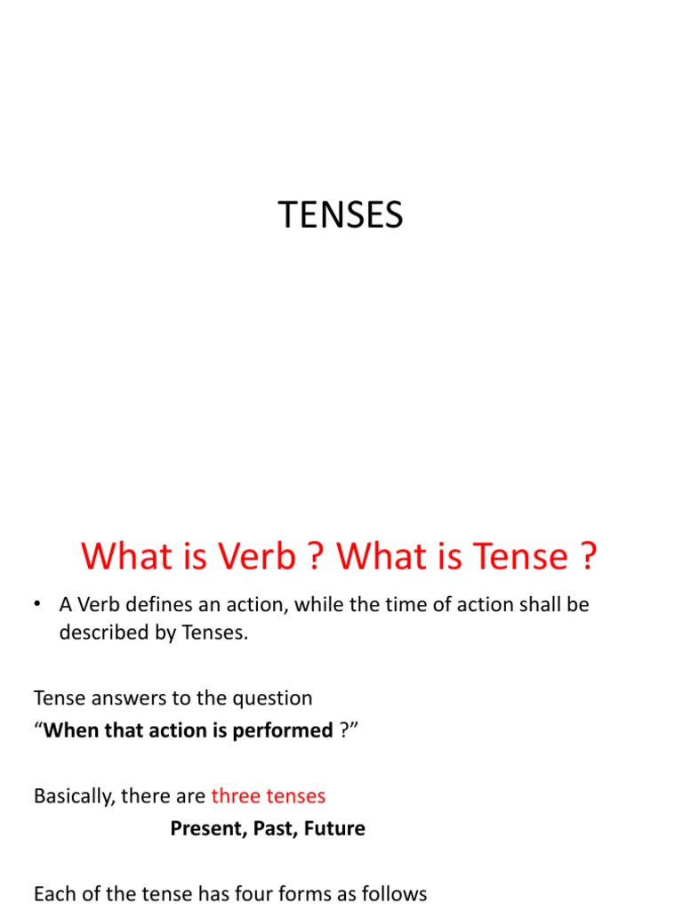 Presentation On Tenses Pdf Grammatical Tense Perfect Grammar