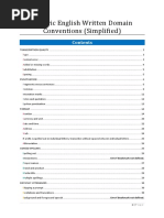 Generic English Written Domain Conventions Simplified