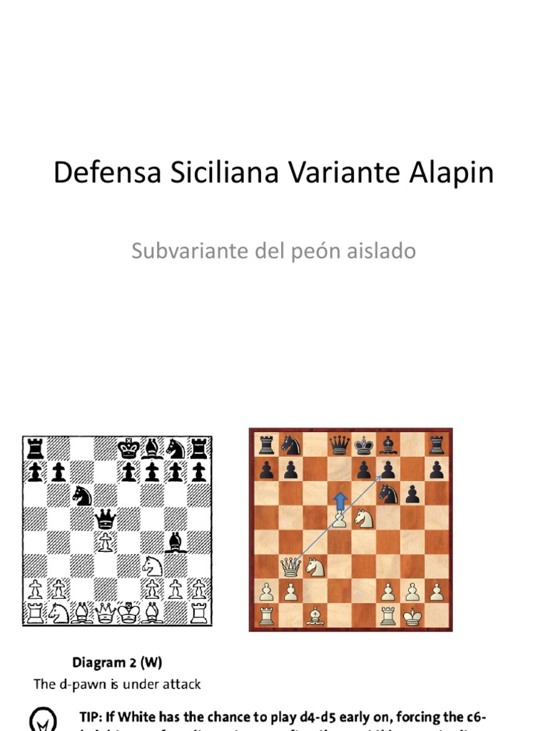 Defensa Siciliana Variante Alapin | PDF | Juegos tradicionales | Ajedrez