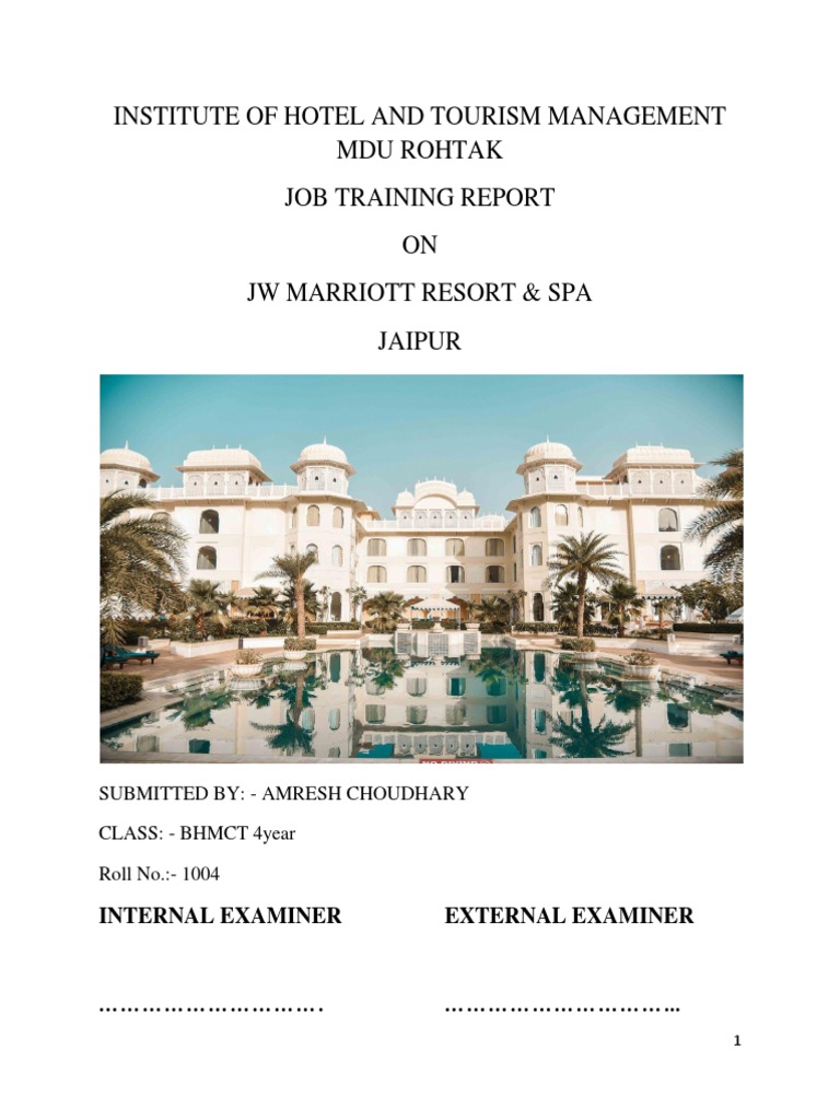Job Training Report: JW Marriott Jaipur | PDF | Marriott International ...