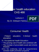 Consumer Health Education CHS 488