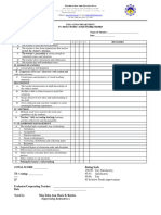 Name of Mentee: Roel V. Cabiao Name of Mentor:: Education Department Pre-Service Teacher's Actual Teaching Checklist