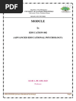 Module in Education 802 (Advanced Educational Psychology)