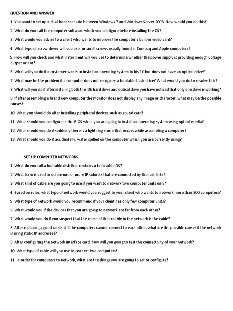 Computer Setup & Troubleshooting FAQ | PDF | Computer Network ...