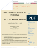 Secundaria 236 "Iztapalapa" Turno Matutino: Ruta de Mejora Escolar