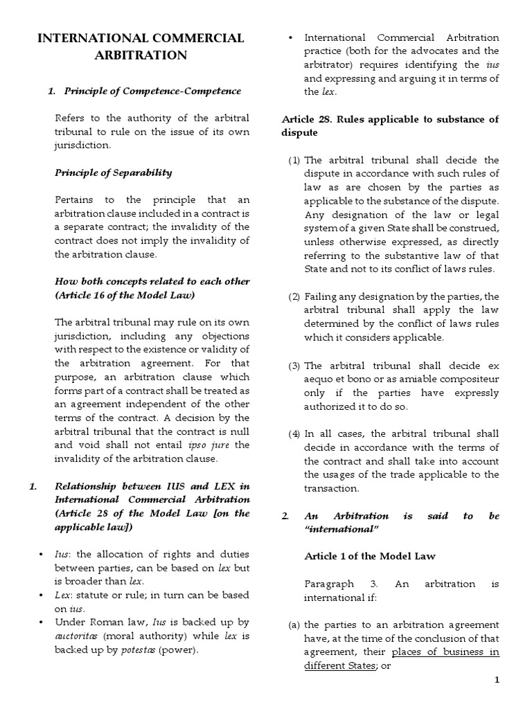 Key Principles of International Arbitration | PDF | Arbitration ...