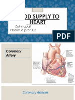 Blood Supply To Heart: Zain Iqbal Pharm.d Prof 1st