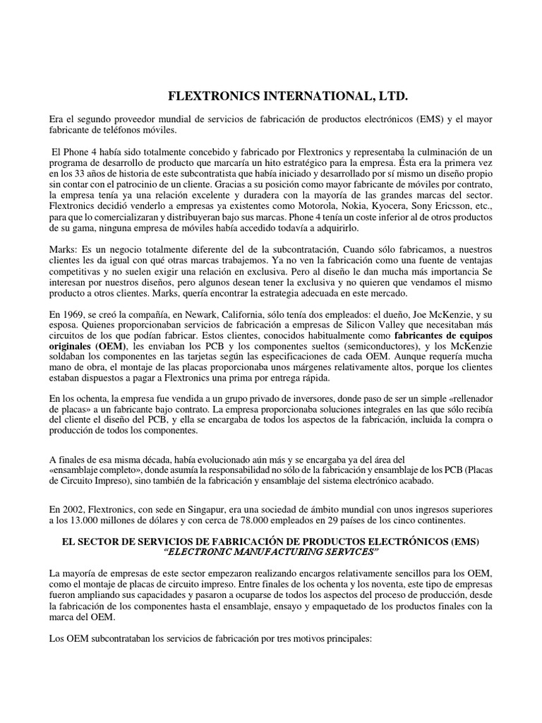 Evolución de Flextronics International | PDF | Telefonía móvil ...