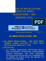 Approval of Installations Under Oil Mines Regulations - 1984 (General Civil)