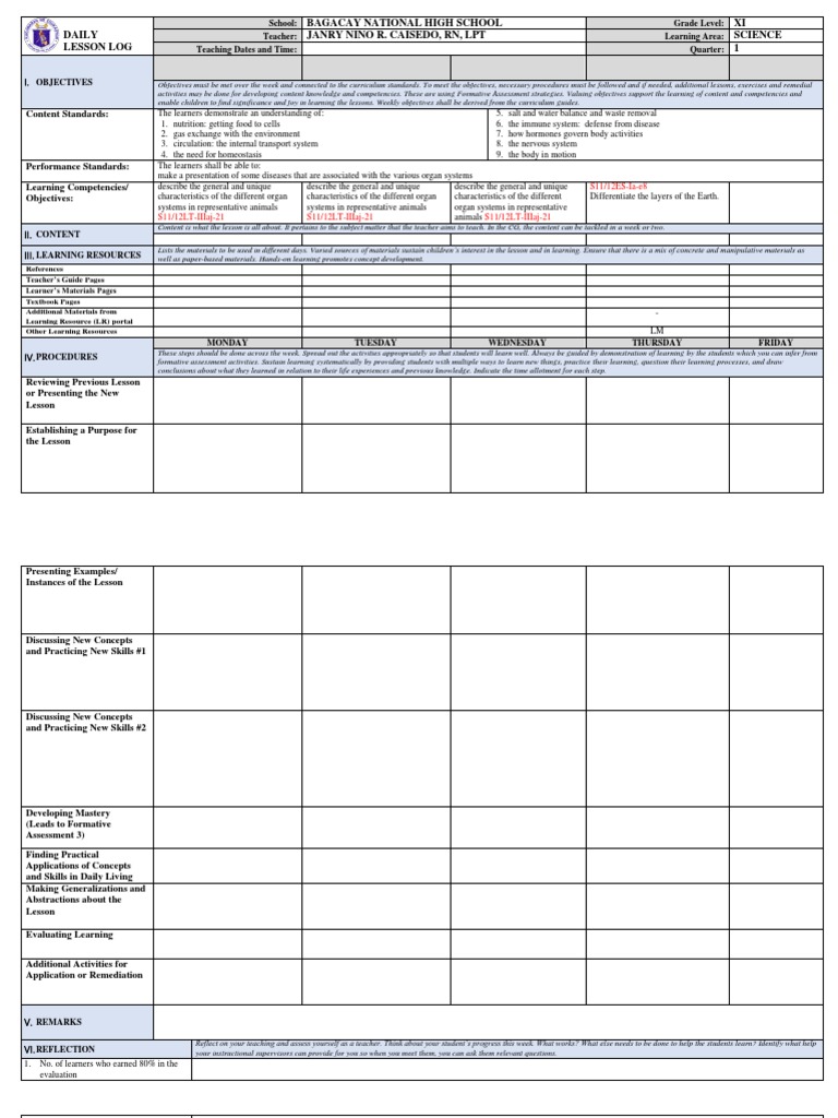 DLL grade 11 Life Science | Learning | Applied Psychology