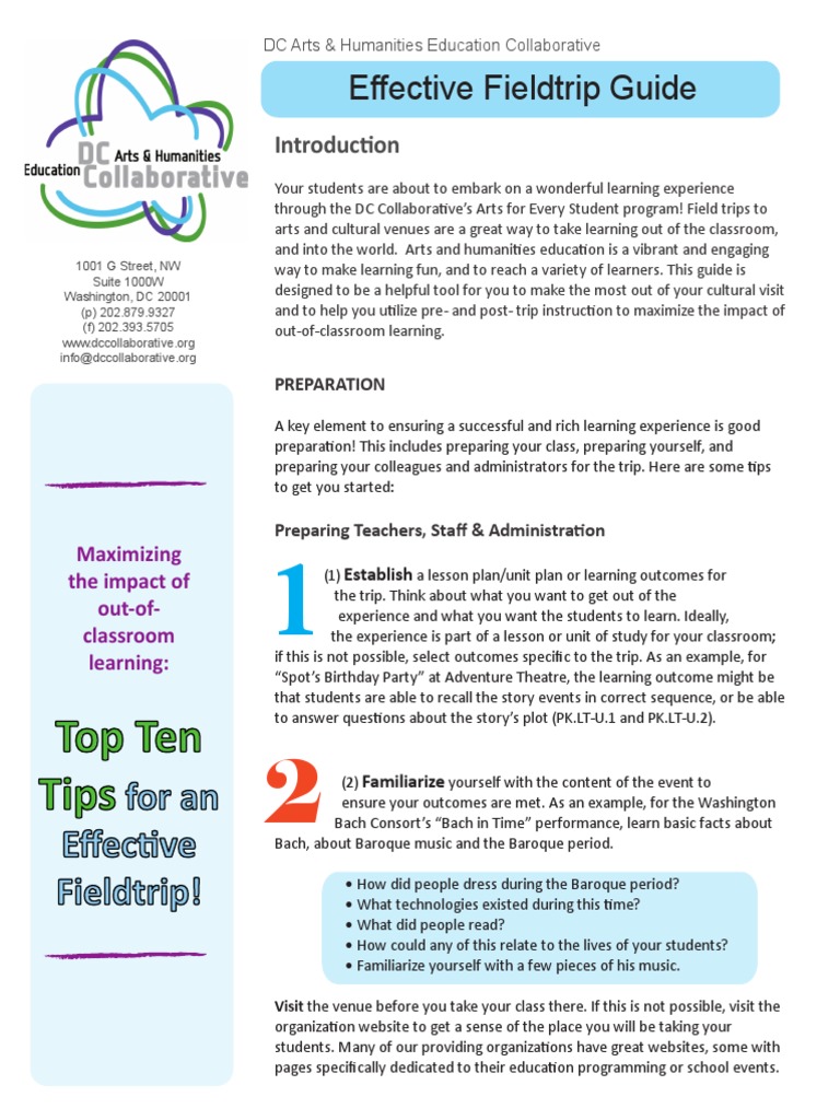 Effective Field Trip Preparation Guide | PDF | Learning | Lesson Plan