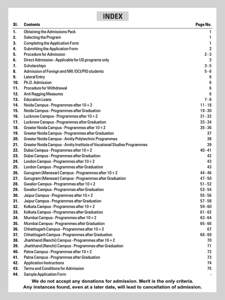 Amity University Kolkata Admission Guide | PDF | University And College ...
