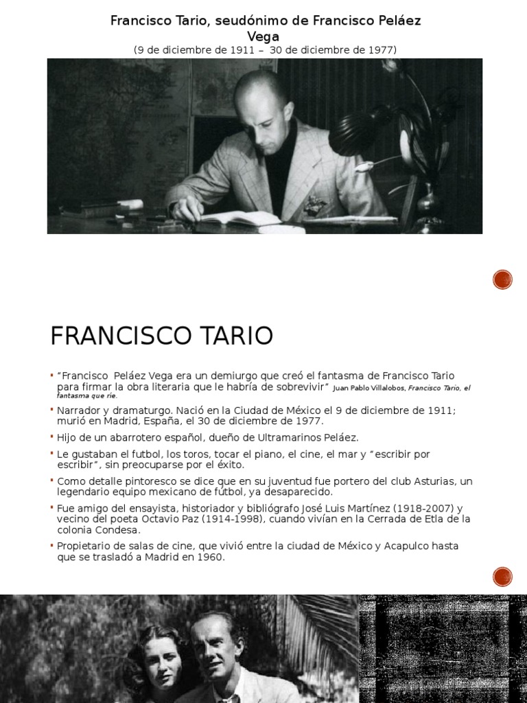 Biografía y obra de Francisco Tario | PDF | Cuentos | Humor