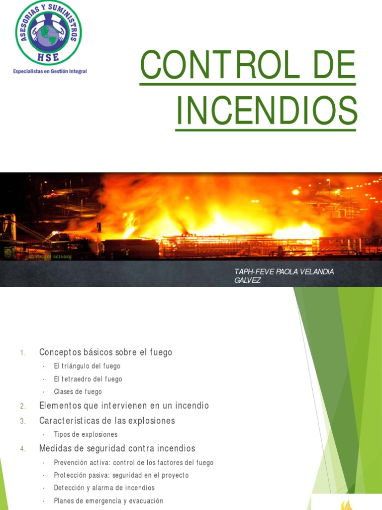 Prevención y Control de Incendios | PDF | Combustión | Oxígeno