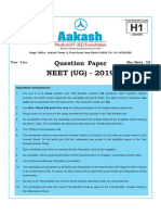 NEET Question Paper H1 by Aakash