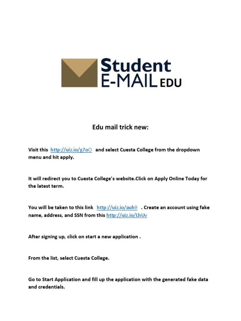How to Create Free .Edu Email