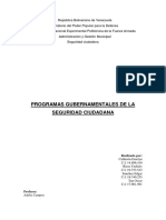 Programas Gubernamentales de Seguridad Ciudadana