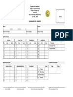 Summary of Grades Template