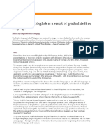 Today's Pinoy English Is A Result of Gradual Drift in Language