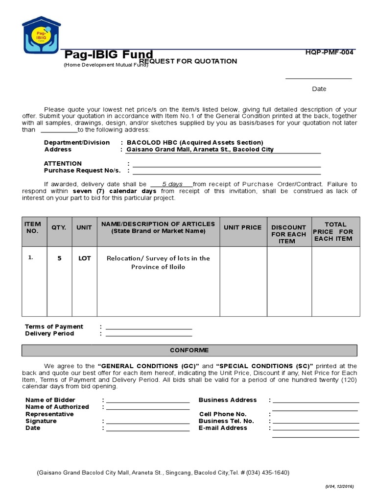 Relocation Survey Quotation Request | PDF | Economies | Government