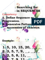 Searching For Patterns in SEQUENCES: Lesson 1