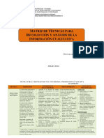 Matriztcnicaspararecoleccinyanlisisdelainformacincualitativa 140713132257 Phpapp02 PDF